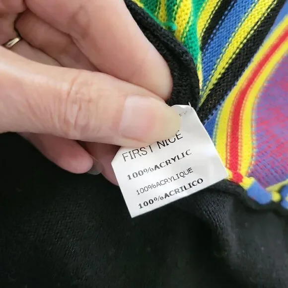 First Nice Tribal Pattern Soft Knit colorful open draped cardigan sweater - Picture 8 of 8